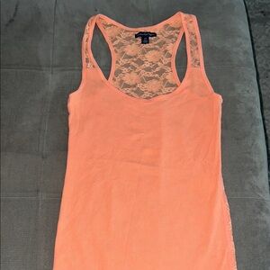 Women's Orange Lace Tank Top